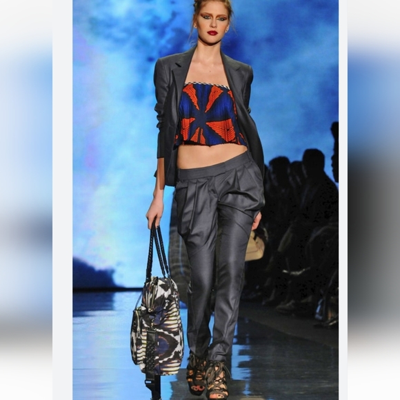 L.A.M.B. by Gwen Stefani Ikat Nylon Leather Satchel Luxury Designer Bag #589 - Picture 3 of 13